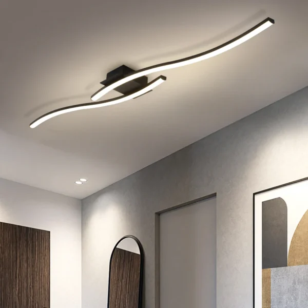 Modern Minimalist Black Ceiling Light Bedroom LED Pendant Ceiling Lamp Design for Home Décor Living Room Office Interior - Image 2