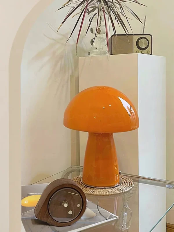 Tri-colour USB plug corded modern LED mushroom light for camping, dining, bedside home décor ambient lighting - Image 3