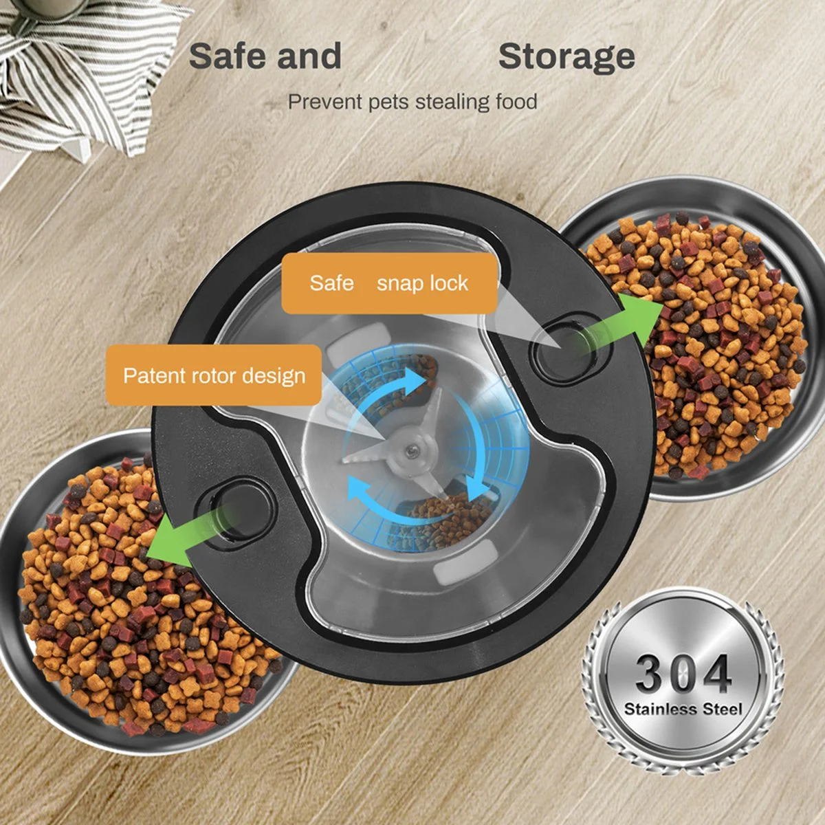 4.5L WiFi Automatic Cat Feeder Includes Two Bowls Cat and Dogs Food Dispenser Feeder Pet Feeder US Plug - Image 6