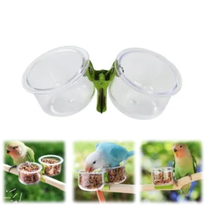 Parrot Food Bowl Feeder Cup Including Securing Clip Small Pet Bird Feeder Water Bowl Bird Cage Feeder Pet Feeding Basin Bracket