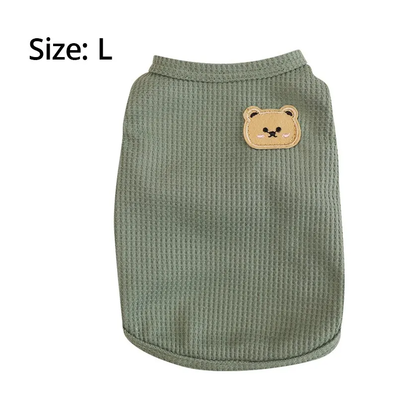 1pc Green Bear Vest Pet Dog Clothes Cat Solid T-shirt Clothing Dogs Thin Small Fashion Chihuahua Summer Breathable - Image 6